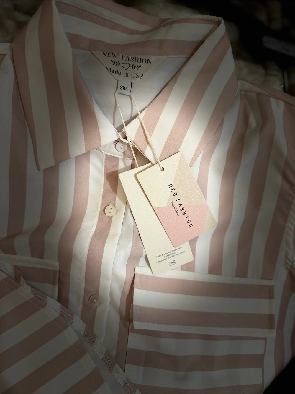 Women’s ' Sleeveless kaki and White Stripe Button-Front Shirt